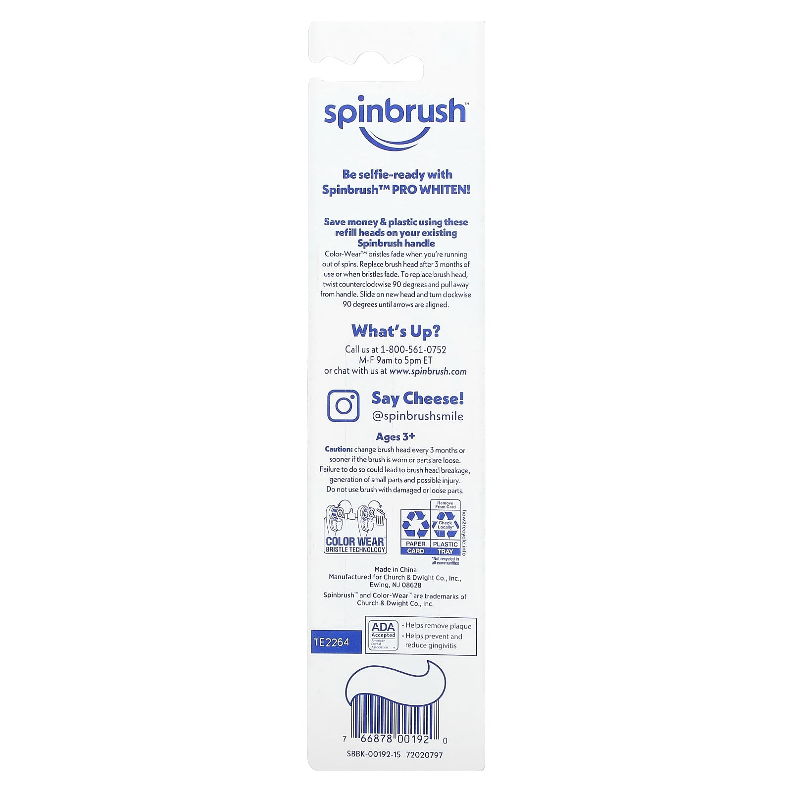 Spinbrush, Pro Whiten, Replacement Heads, Soft Bristles, 3y+, 2 Brush Heads - Image 2