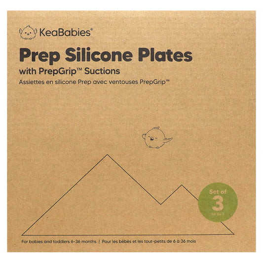 KeaBabies, Prep Silicone Plates with PrepGrip Suctions, 6-36 Months, Terra Cotta , 3 Pack - Image 1