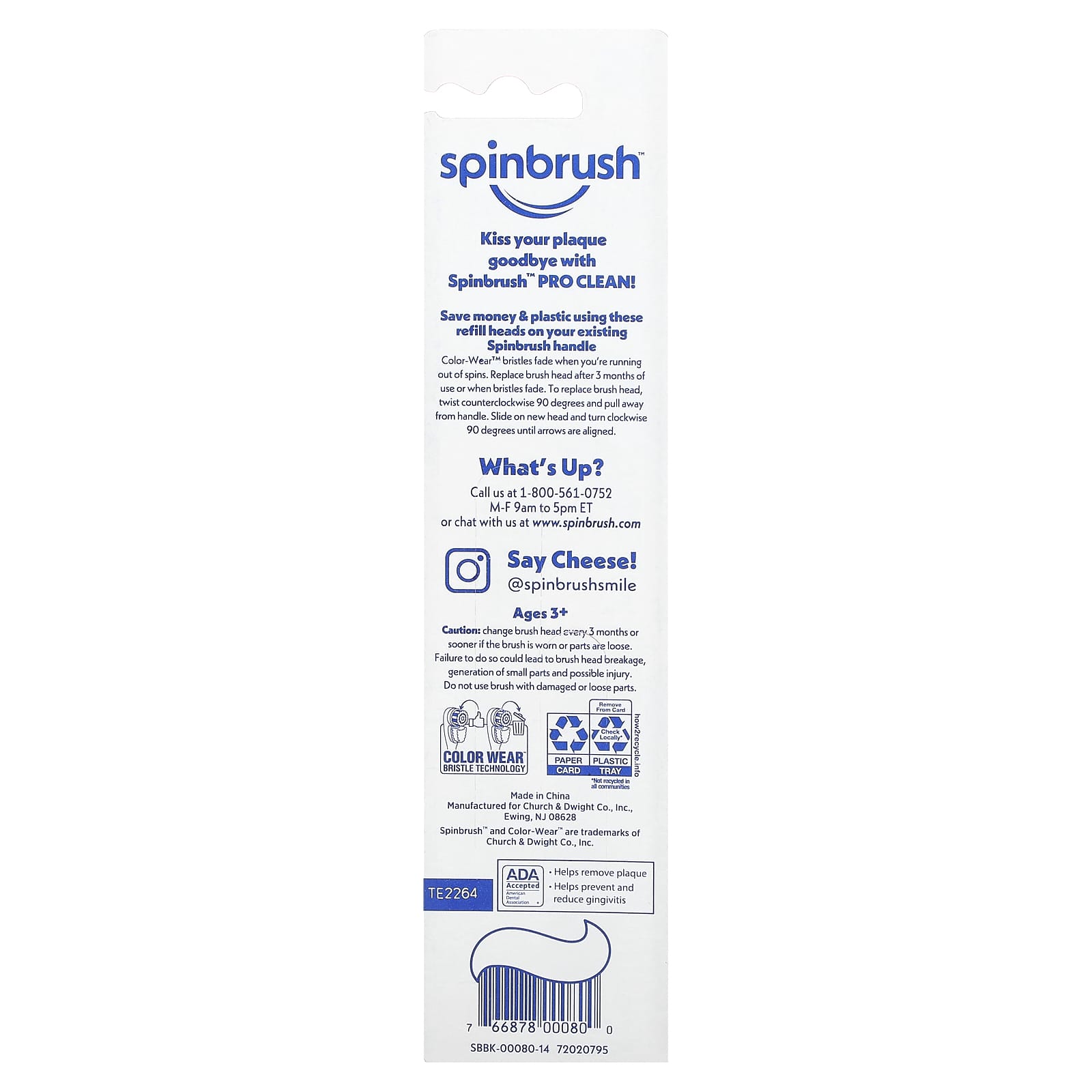 Spinbrush, Pro Clean, Replacement Brush Heads, Soft Bristles, 2 Brush Heads - Image 2