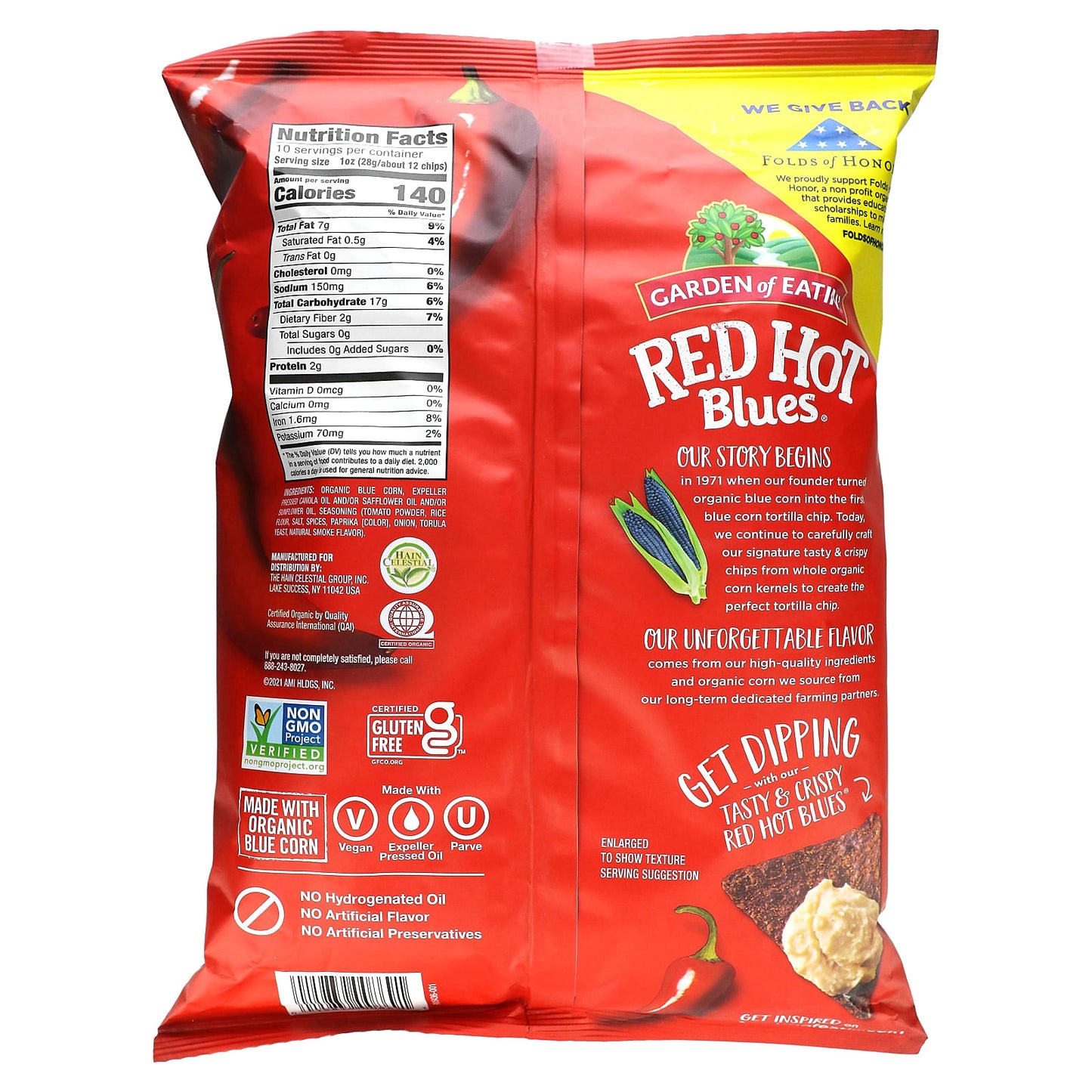 Garden of Eatin' Red Hot Blues Organic Corn Tortilla Chips, 10 oz - Image 2