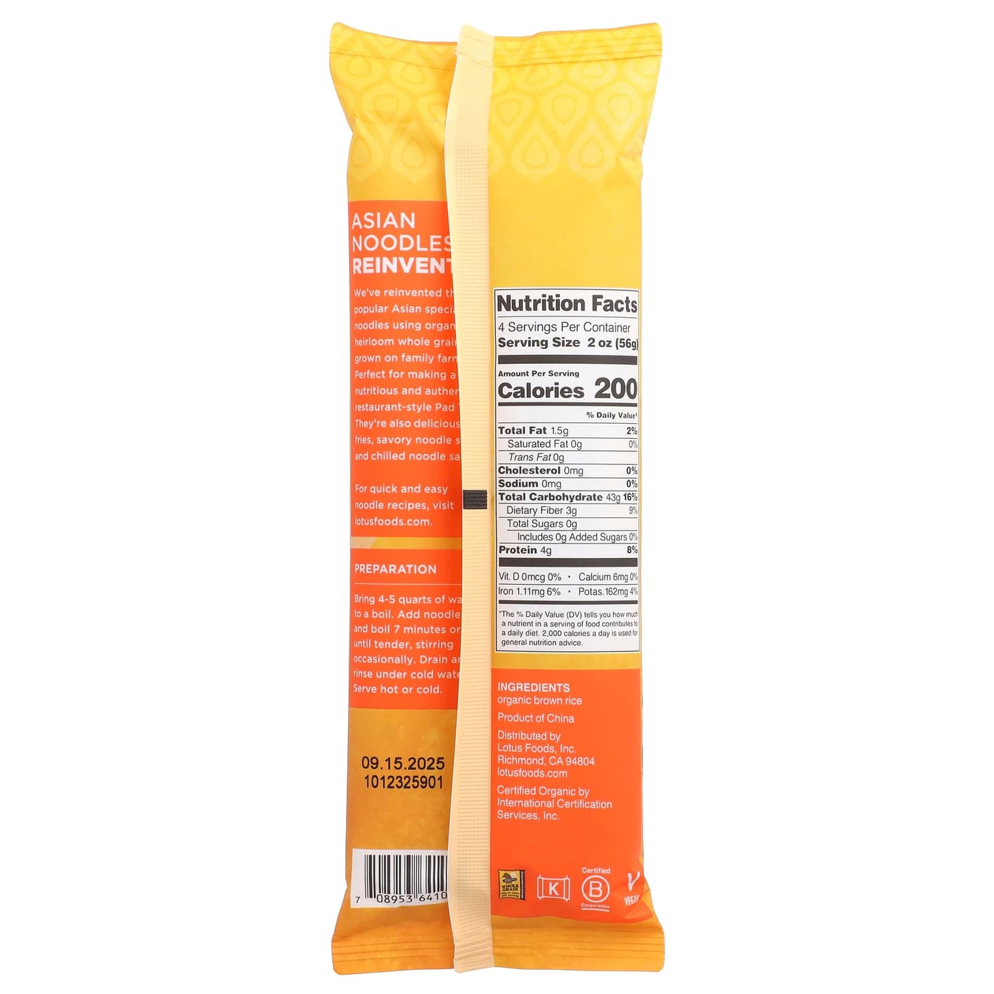 Lotus Foods, Brown Pad Thai Rice Noodles, 8 oz (227 g) - Image 2