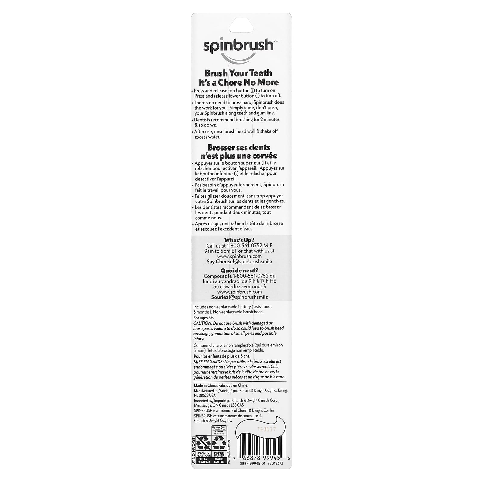 Spinbrush, Dazzling Clean, Powered Toothbrush, Soft, 1 Toothbrush - Image 2