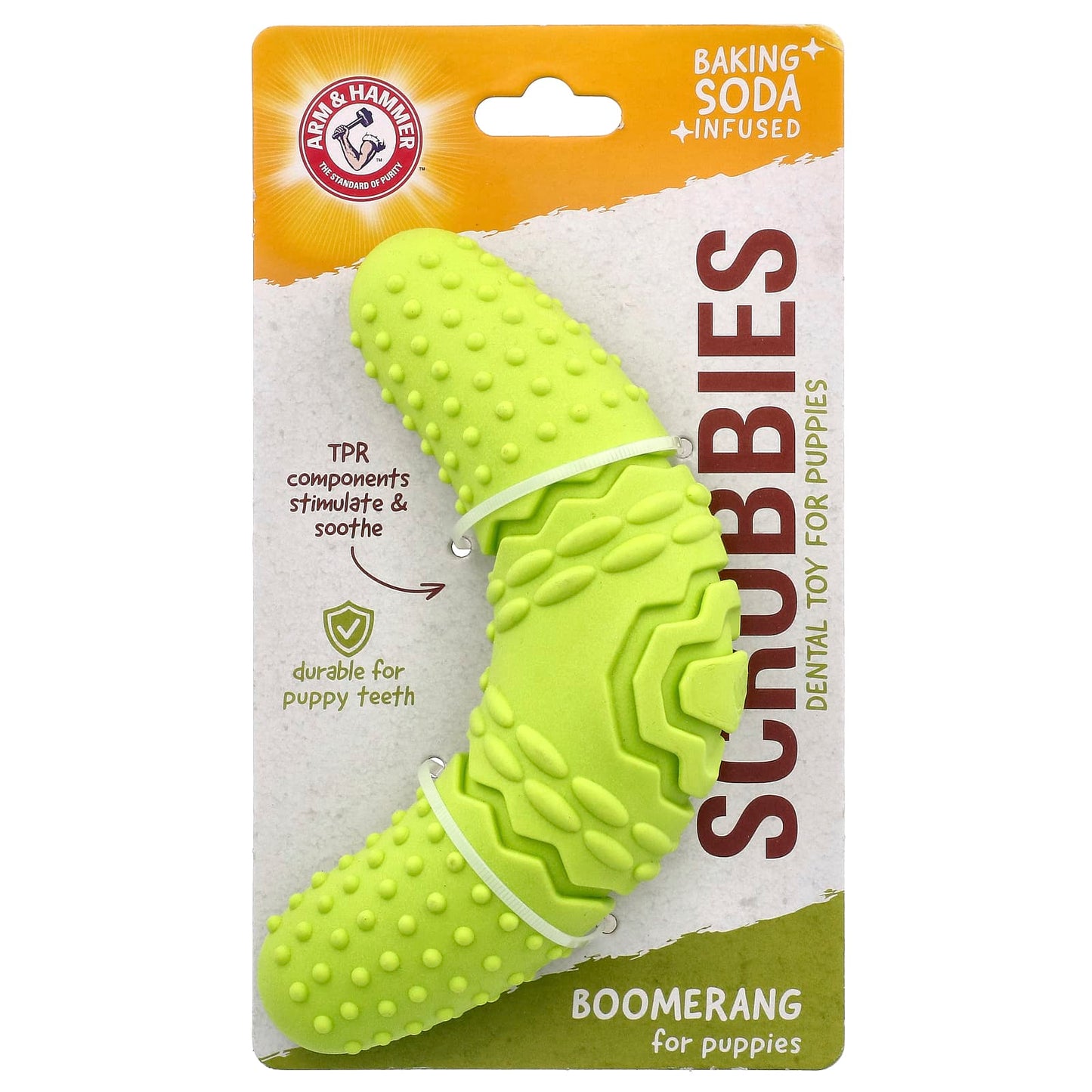 Arm & Hammer Puppy Dental Chew Toy, Boomerang Shape, 1 Piece - Image 1