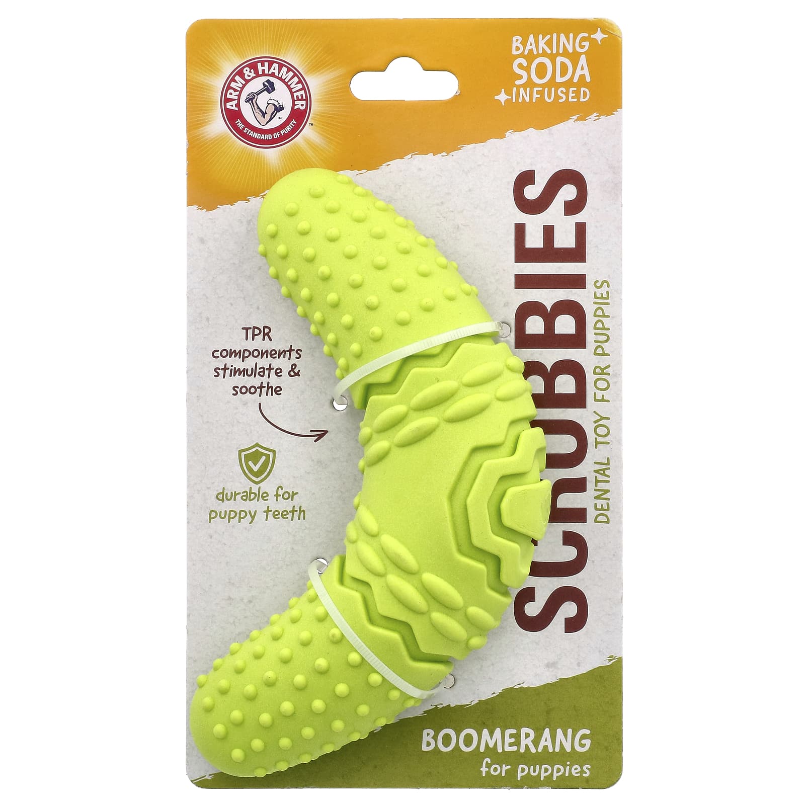 Arm & Hammer Puppy Dental Chew Toy, Boomerang Shape, 1 Piece - Image 1