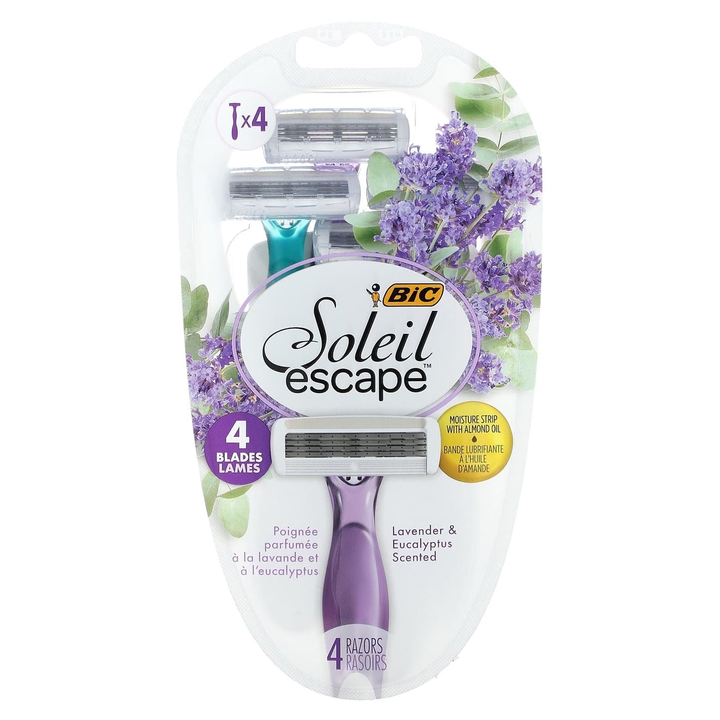 Lavender Eucalyptus Women's Razors by BIC - 4-Bladed Sensitive Skin - Image 1