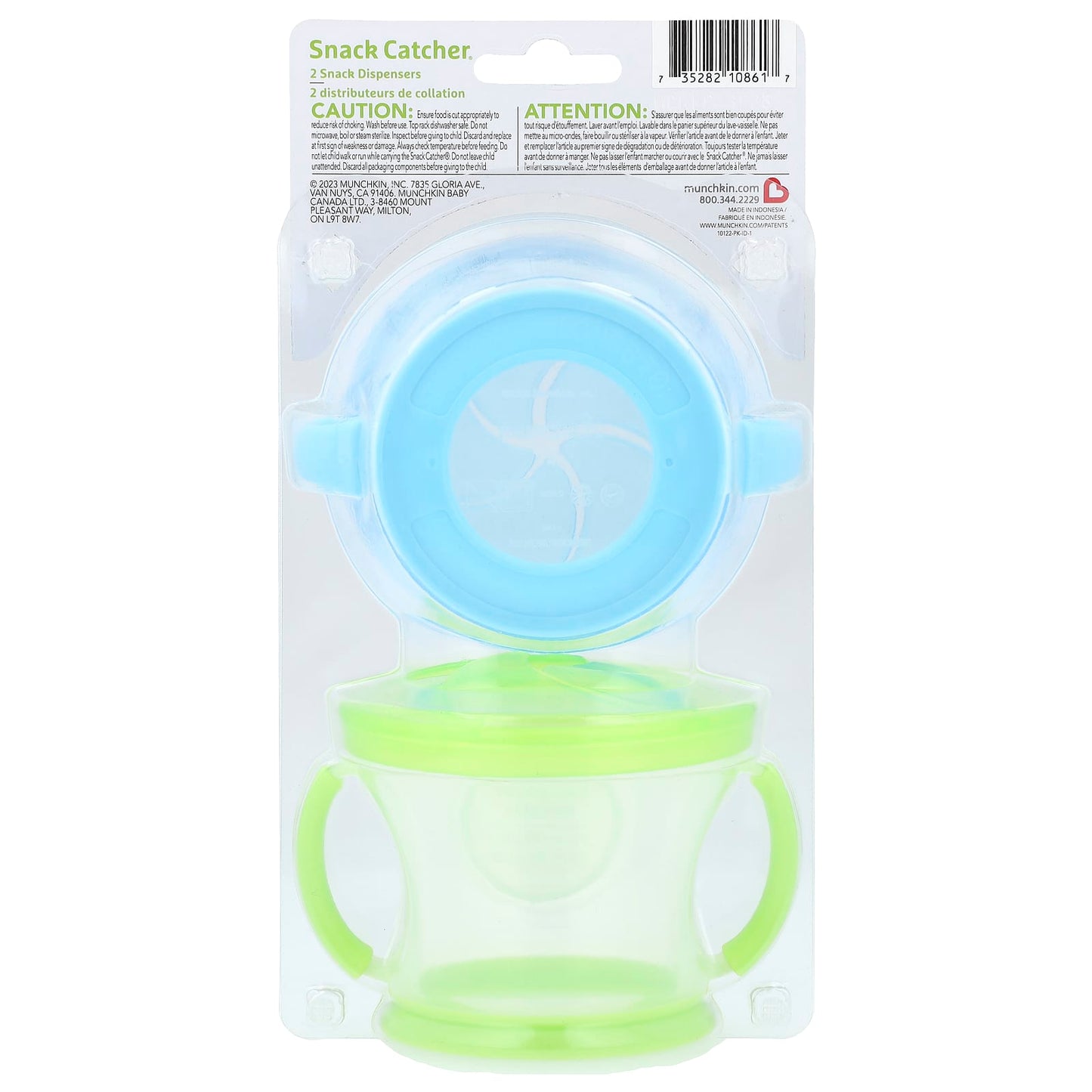 Munchkin, Snack Catcher™, Snack Dispensers, 12 Months+, Light Green & Light Blue, 2 Count - Image 2