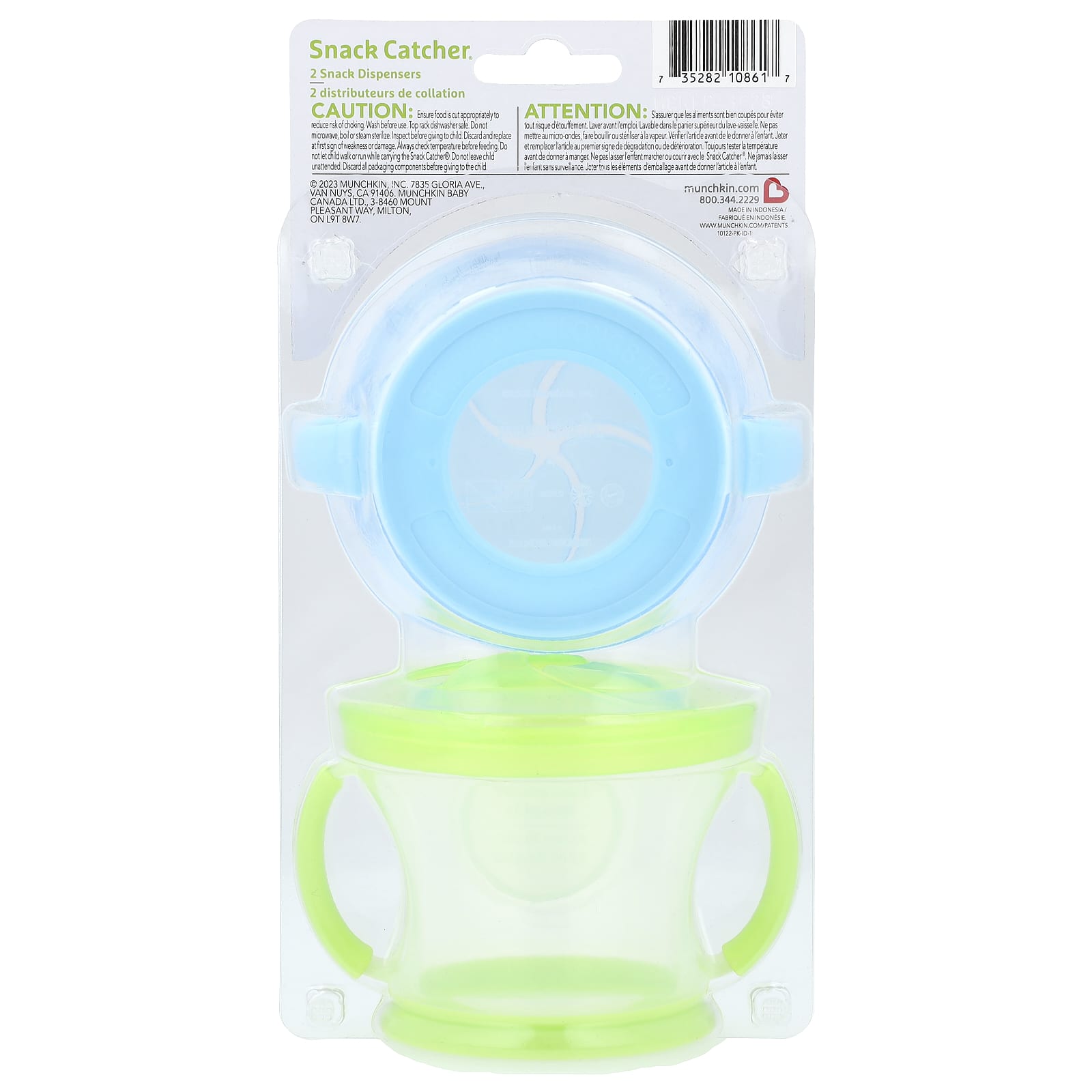Munchkin, Snack Catcher™, Snack Dispensers, 12 Months+, Light Green & Light Blue, 2 Count - Image 2
