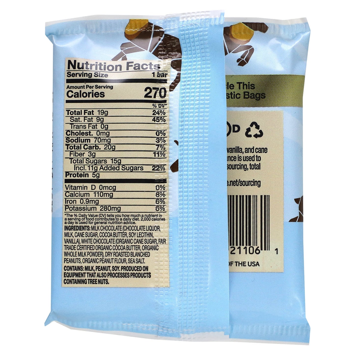 Decadent Fudgy Peanut Butter Milk Chocolate Bars - 1.6 oz, Non-GMO, Gluten Free - Image 2