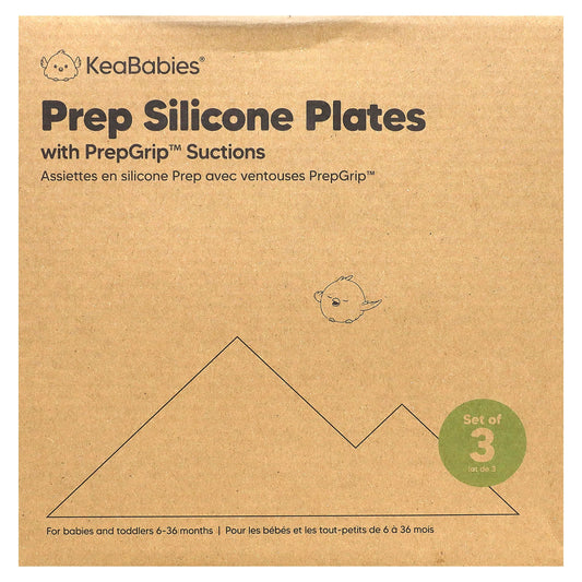 KeaBabies, Prep Silicone Plates with PrepGrip Suctions, 6-36 Months, Valiant , 3 Pack - Image 1
