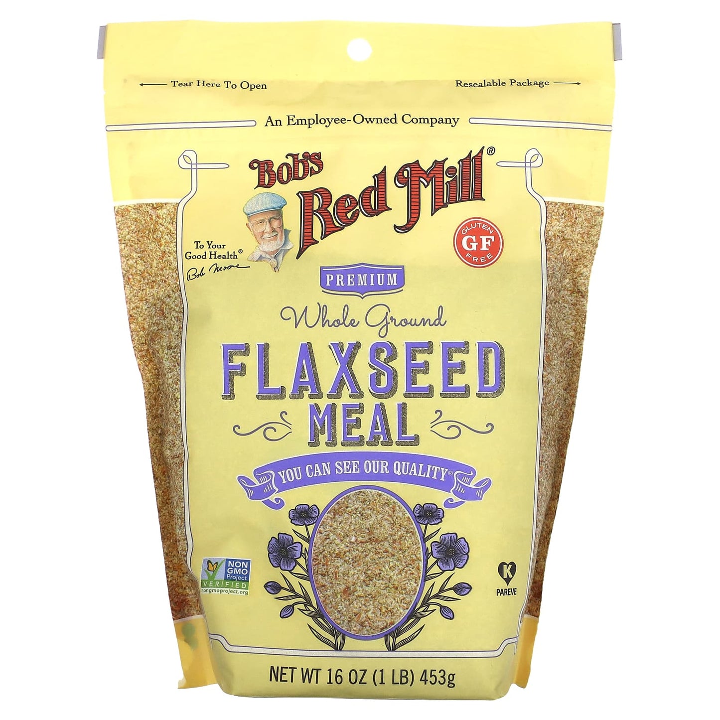 Bob's Red Mill Premium Whole Ground Flaxseed Meal 1 lb Gluten Free - Image 1