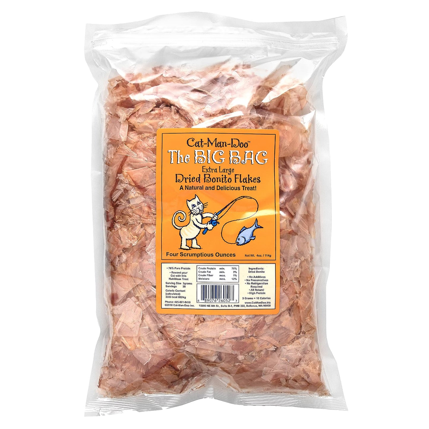 Cat-Man-Doo Dried Bonito Flakes for Cats - Delicious, High-Protein Treats - Image 1