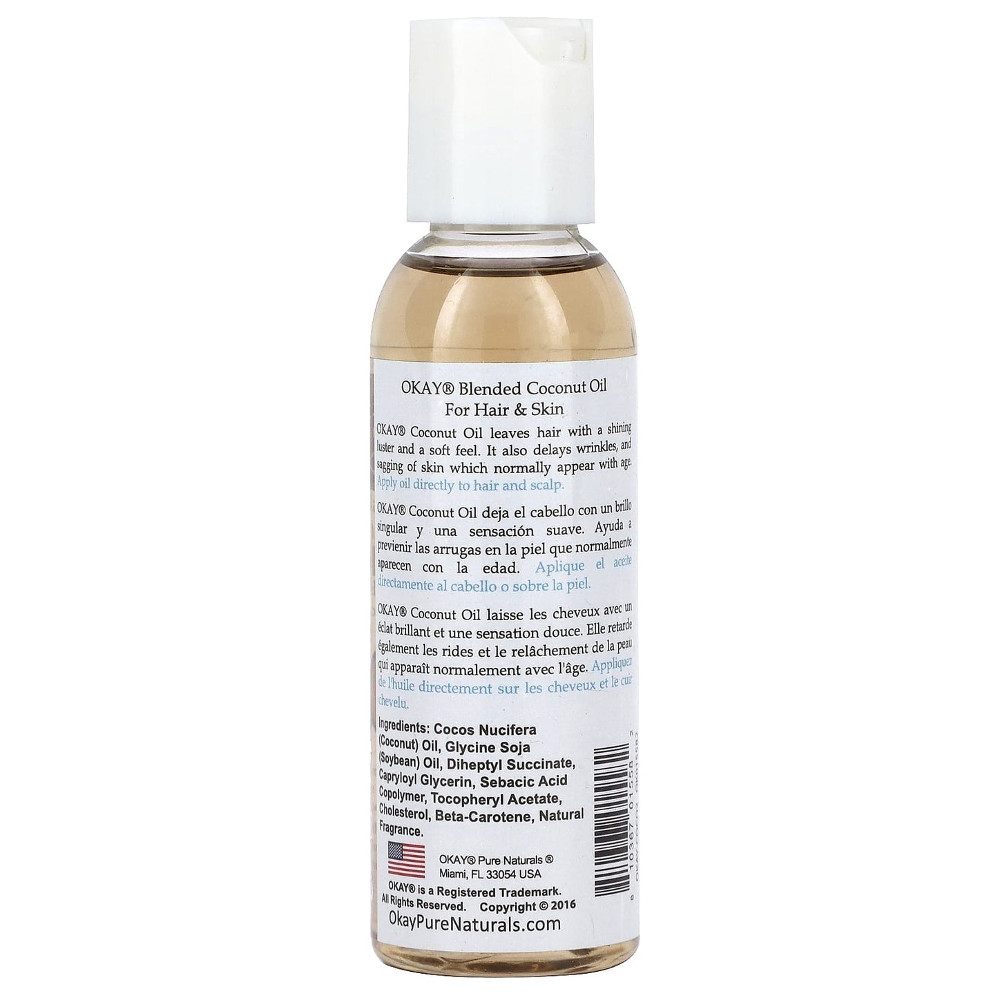 Okay Pure Naturals, Blended Coconut Oil, 2 fl oz (59 ml) - Image 2