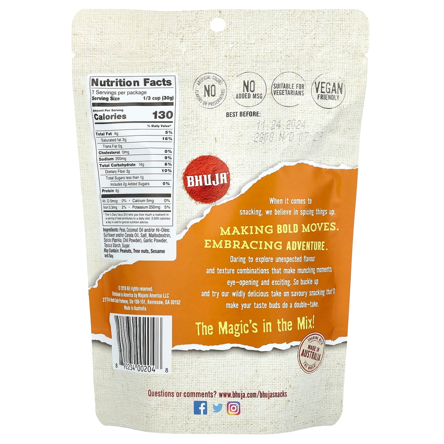 Crunchy Seasoned Peas by Bhuja - Non-GMO, Gluten-Free Snack - Image 2