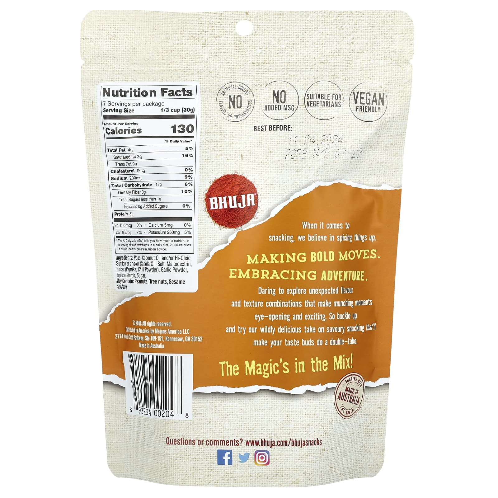 Crunchy Seasoned Peas by Bhuja - Non-GMO, Gluten-Free Snack - Image 2