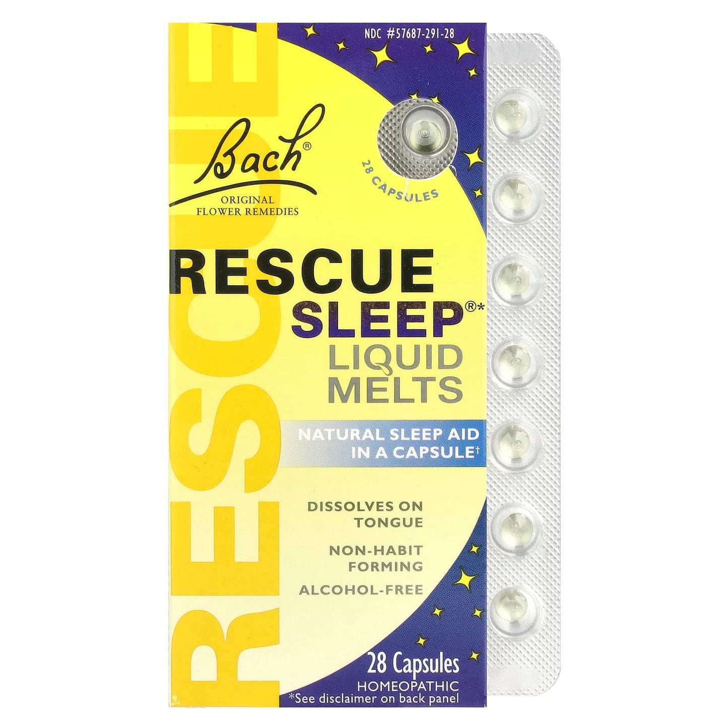 Natural Sleep Aid by Bach - Rescue Sleep Liquid Melts, 28 Capsules - Image 1