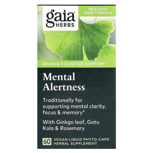 Gaia Herbs Mental Clarity & Focus, 60 Vegan Liquid Phyto-Caps - Image 1