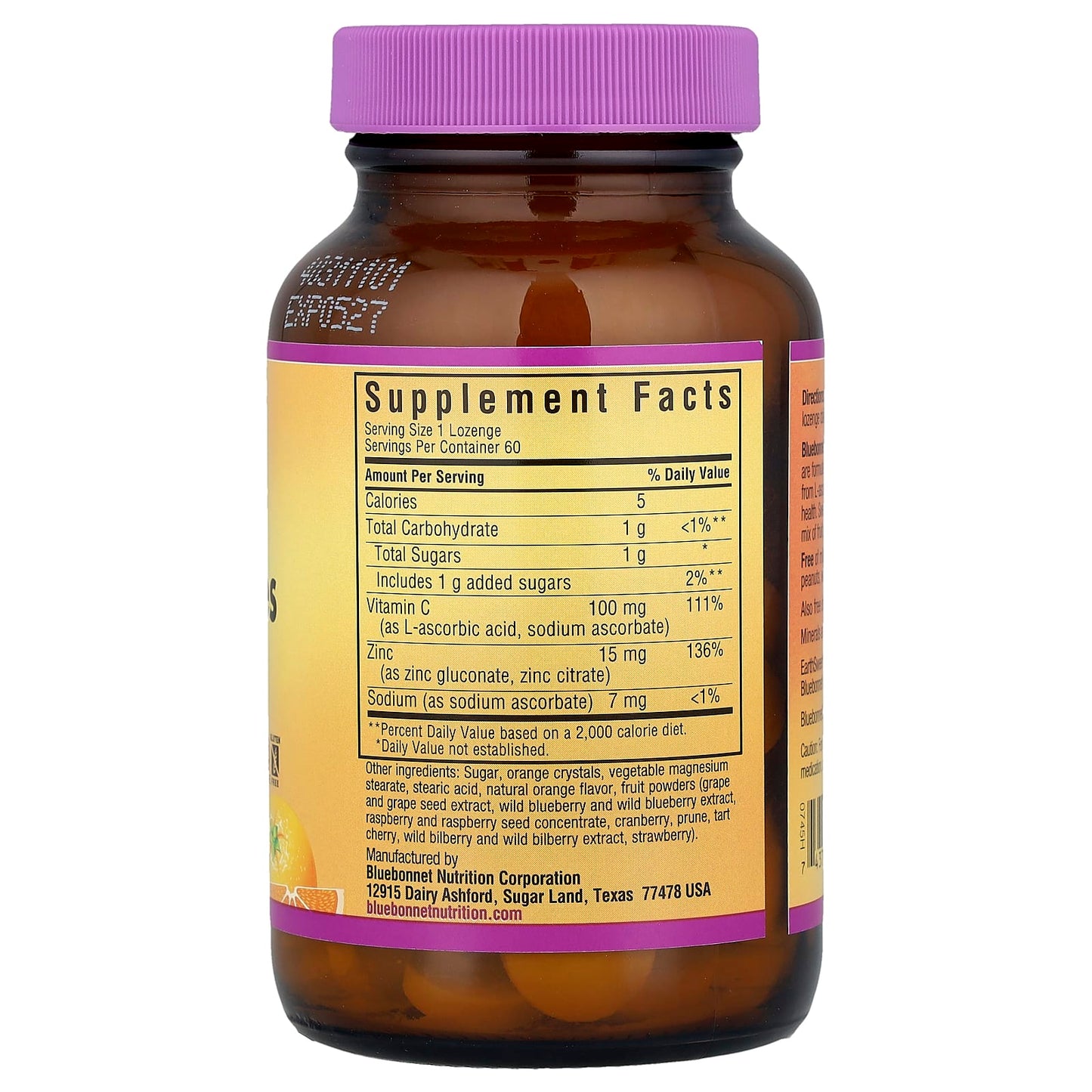 Bluebonnet Nutrition EarthSweet Chewables Zinc Lozenges 60 Count - Image 2