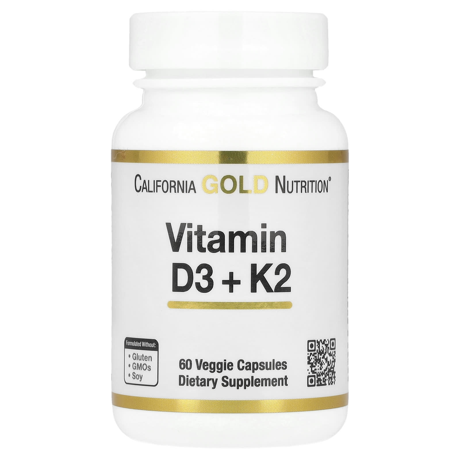 Vitamin D3 + K2 for Strong Bones & Heart Health - 60 Capsules - Image 1