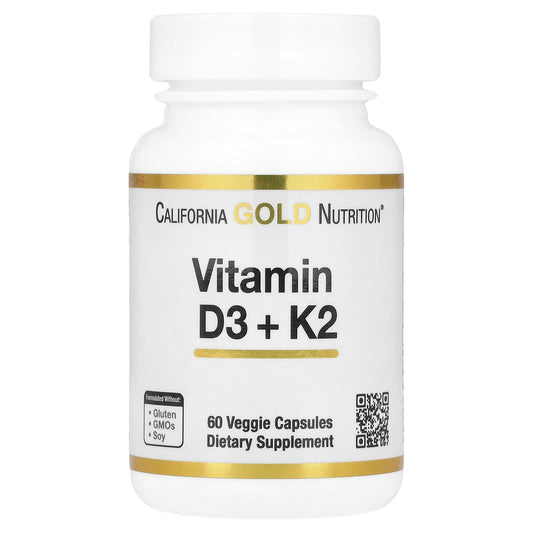 Vitamin D3 + K2 for Strong Bones & Heart Health - 60 Capsules - Image 1