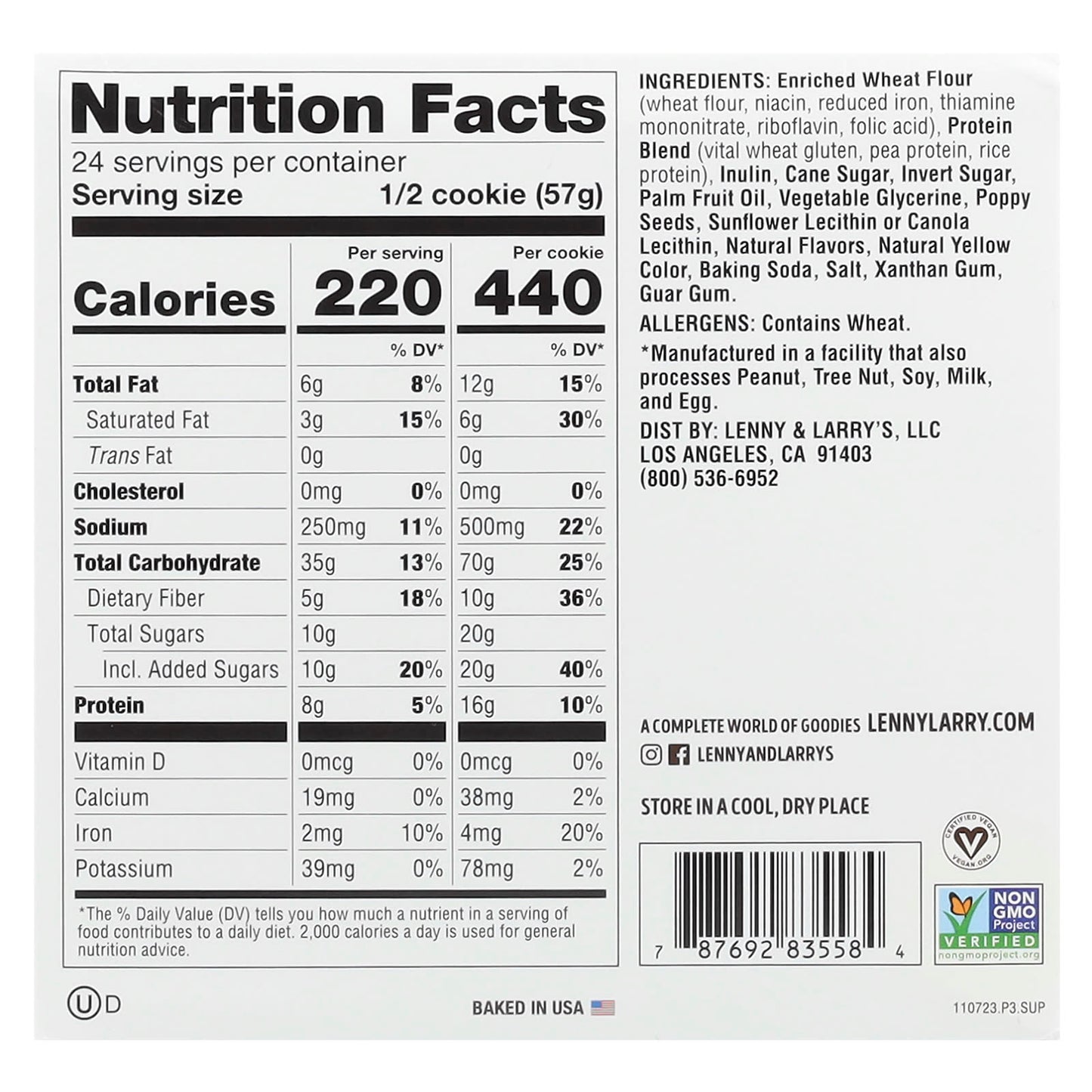 Lenny & Larry's, The Complete Cookie®, Lemon Poppy Seed, 12 Cookies, 4 oz (113 g) Each - Image 2