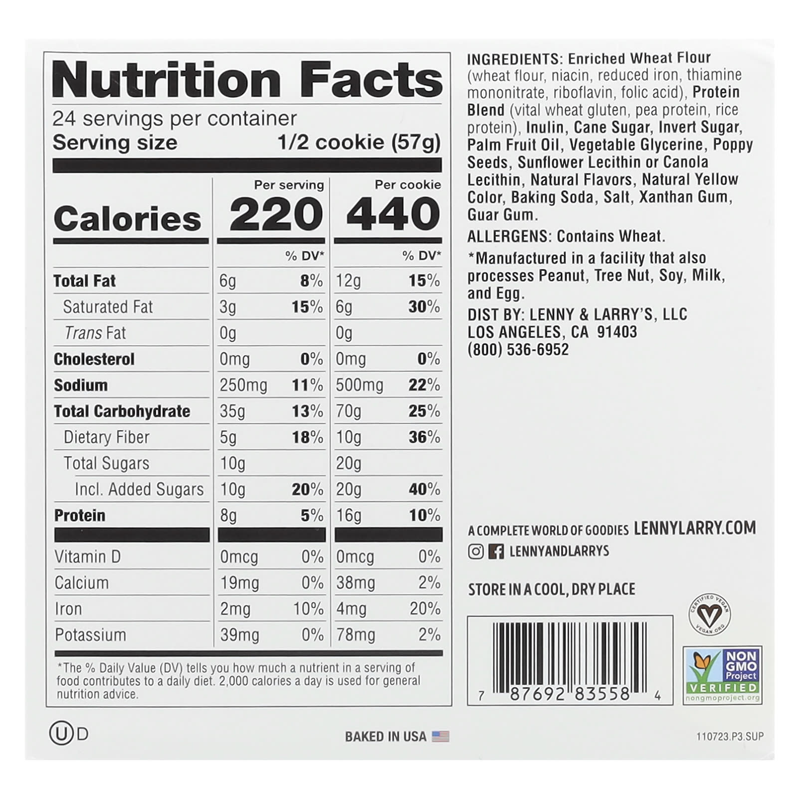 Lenny & Larry's, The Complete Cookie®, Lemon Poppy Seed, 12 Cookies, 4 oz (113 g) Each - Image 2