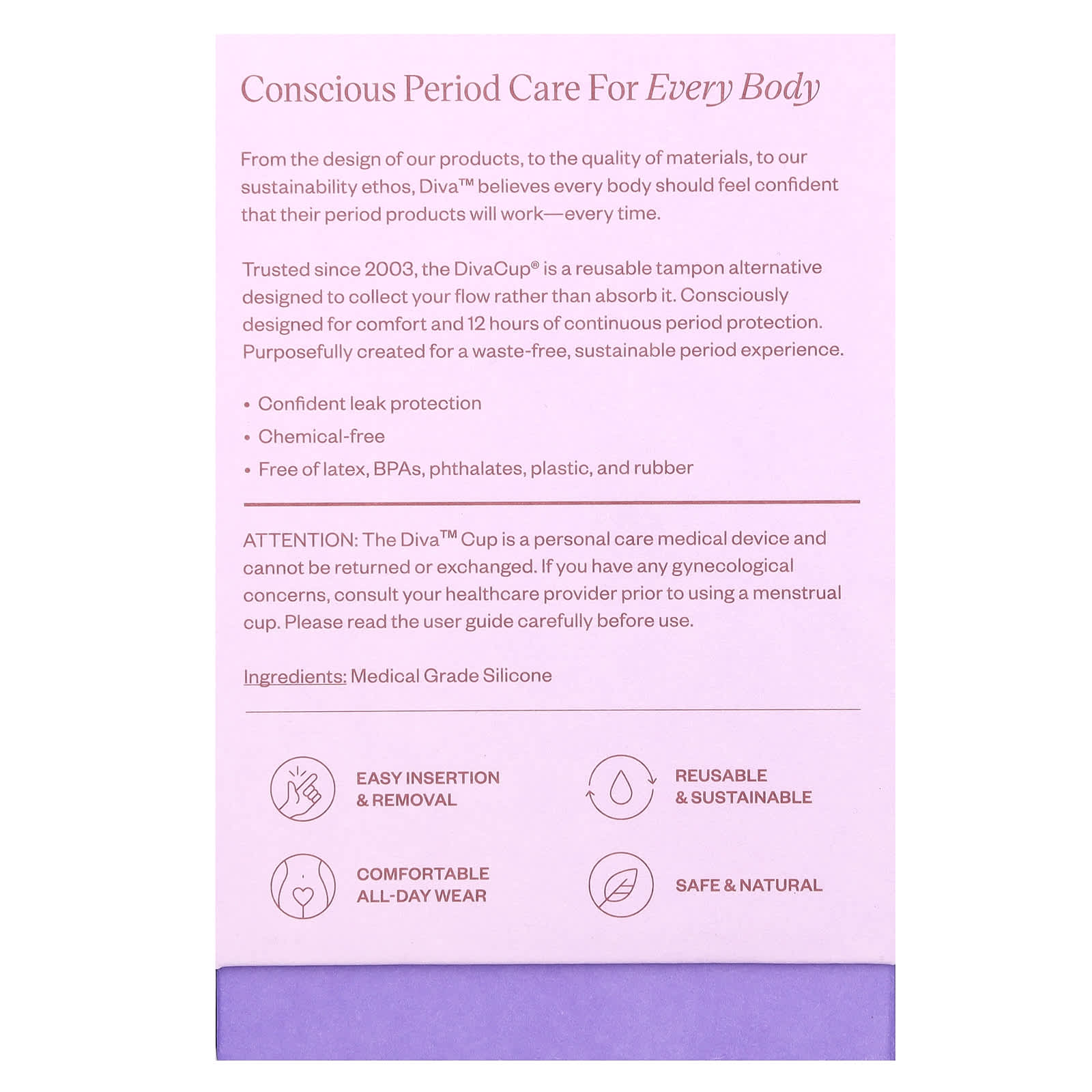 Diva International Menstrual Cup, Reusable & Sustainable, Model 2 - Image 2