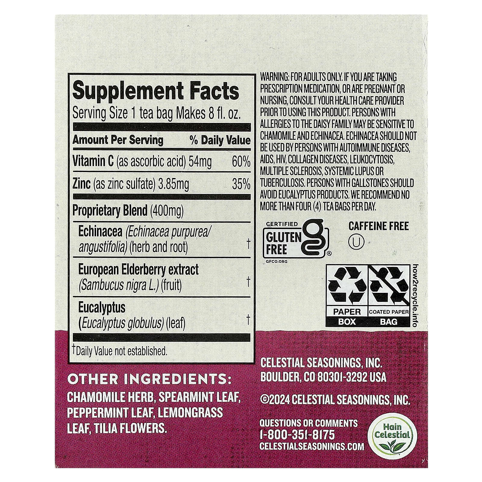 Sleepytime Echinacea Immune Support Tea by Celestial Seasonings - Image 2