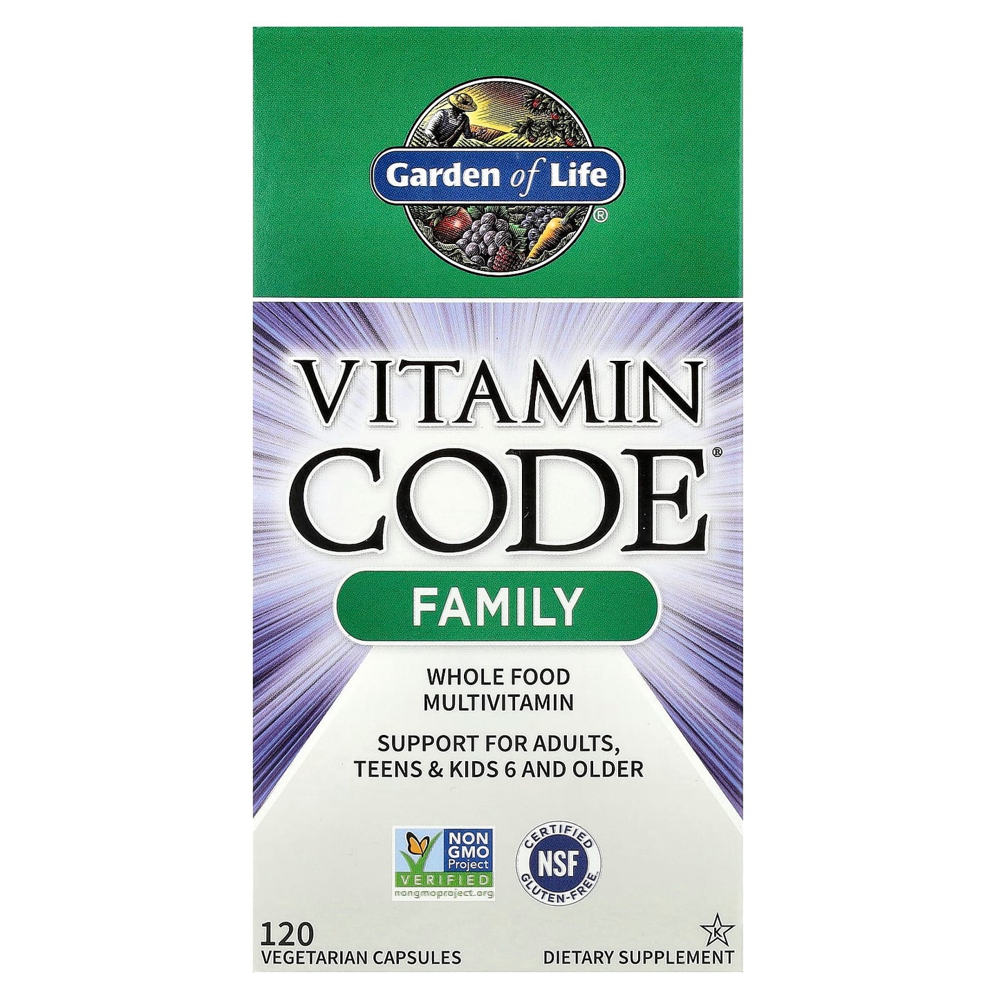 Garden of Life Vitamin Code Family Whole Food Multivitamin 120 Capsules - Image 1