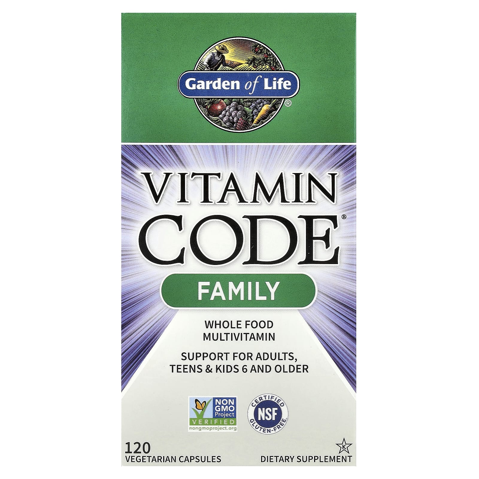 Garden of Life Vitamin Code Family Whole Food Multivitamin 120 Capsules - Image 1