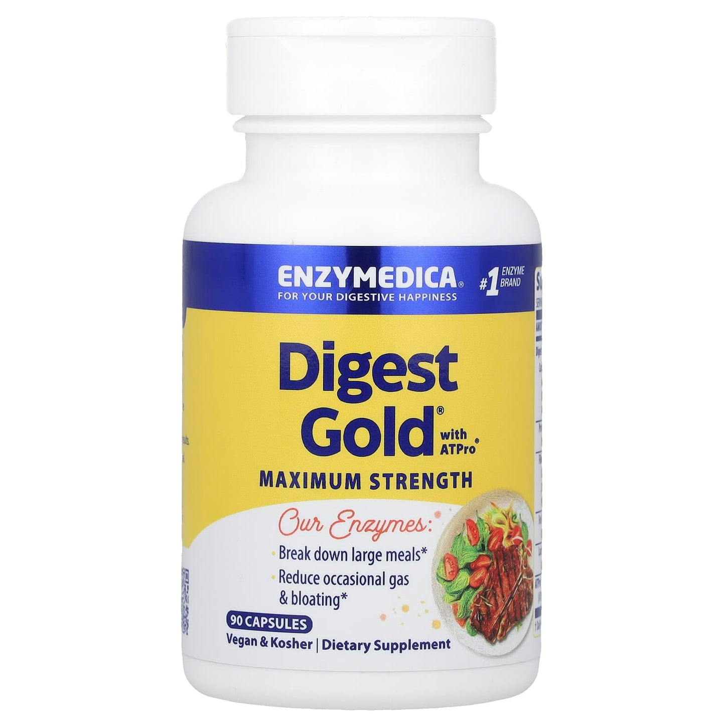 Max Strength Digestive Enzymes by Enzymedica - 90 Capsules - Image 1