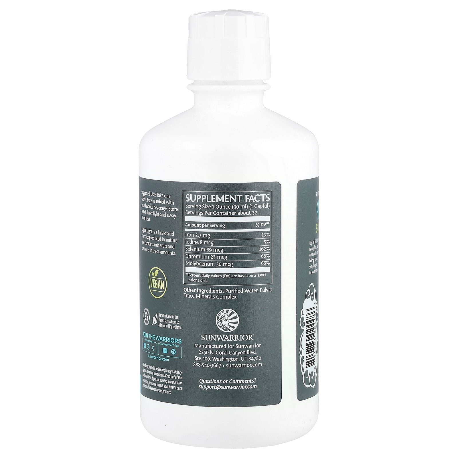 Sunwarrior, Sport, Active Liquid Light Fulvic Acid Complex, 32 fl oz (946.3 ml) - Image 2