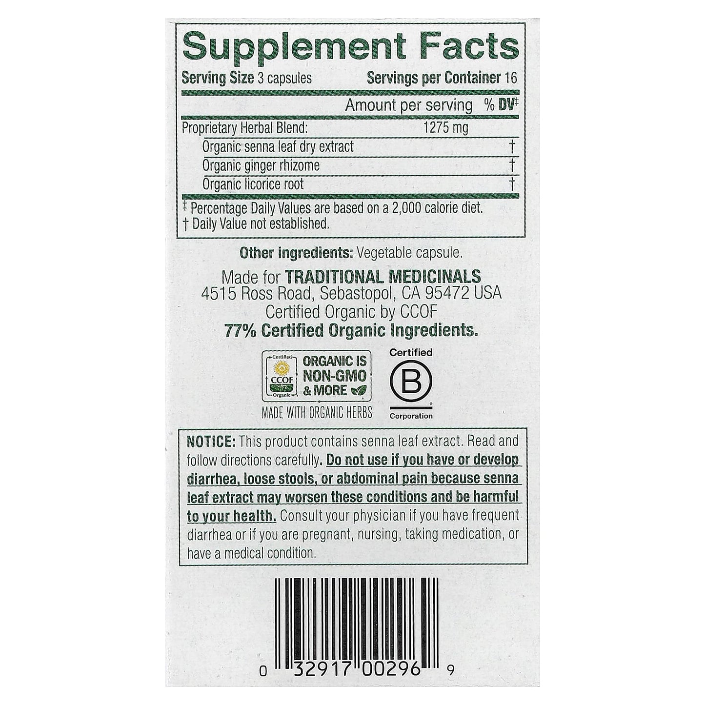 Traditional Medicinals, Smooth Move® Capsules, Senna, 50 Capsules - Image 2