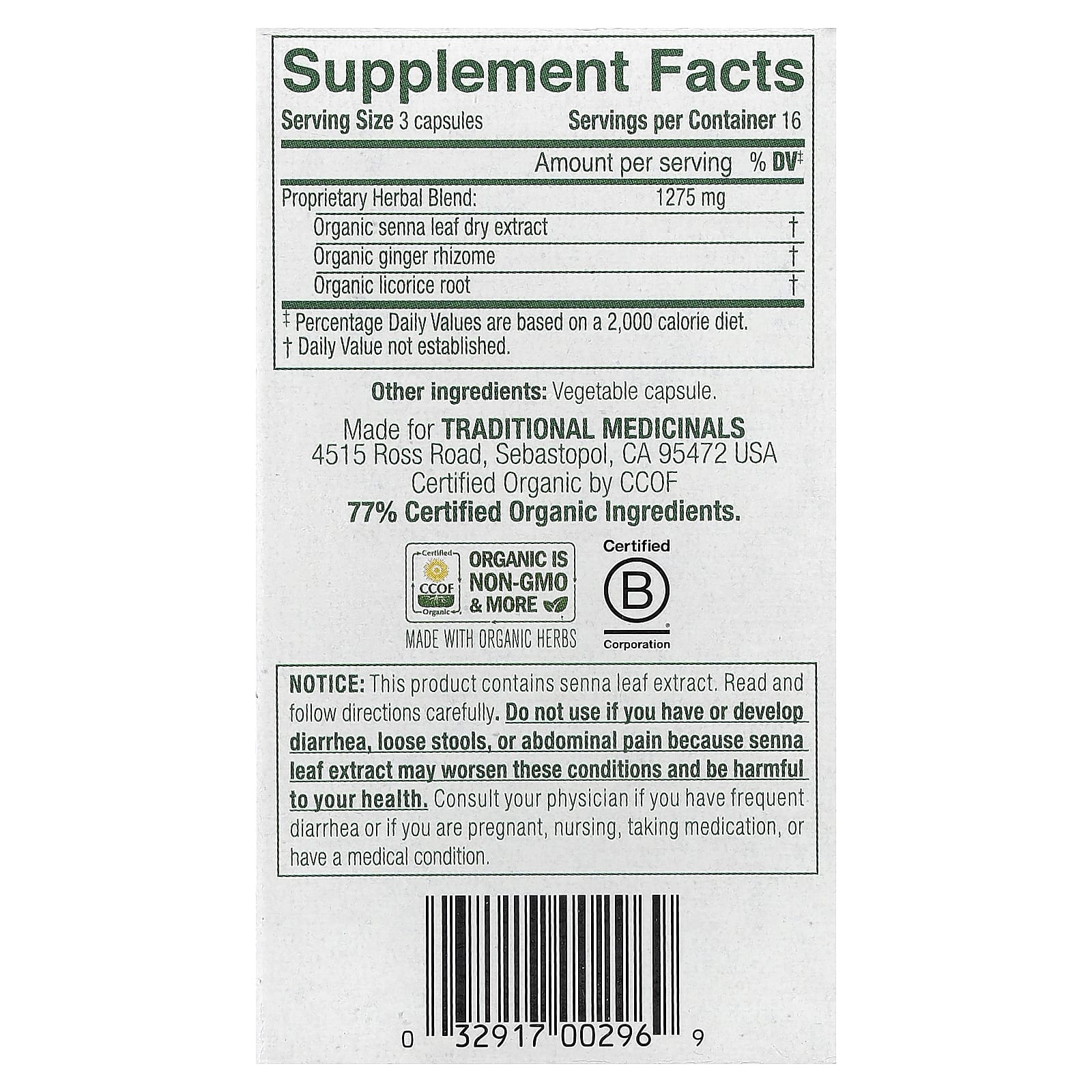 Traditional Medicinals, Smooth Move® Capsules, Senna, 50 Capsules - Image 2