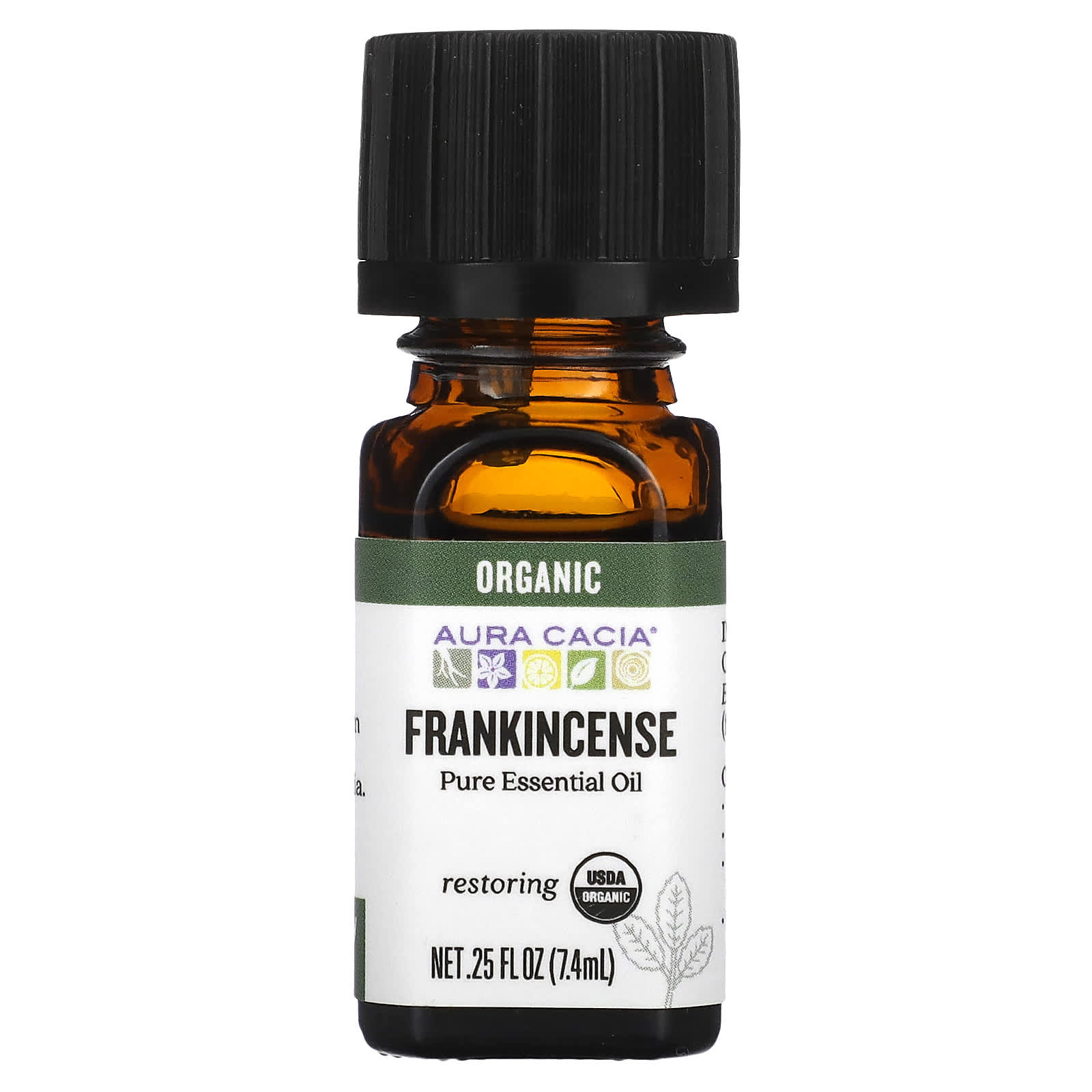 Frankincense Essential Oil, USDA Organic, Aura Cacia, 0.25 fl oz - Image 1