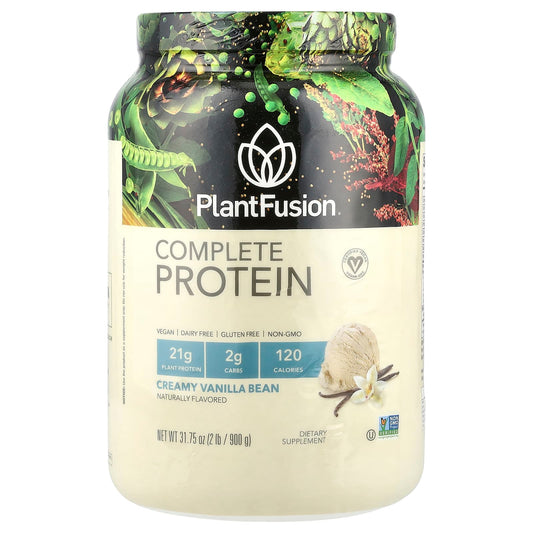 PlantFusion, Complete Protein, Creamy Vanilla Bean, 2 lb (900 g) - Image 1