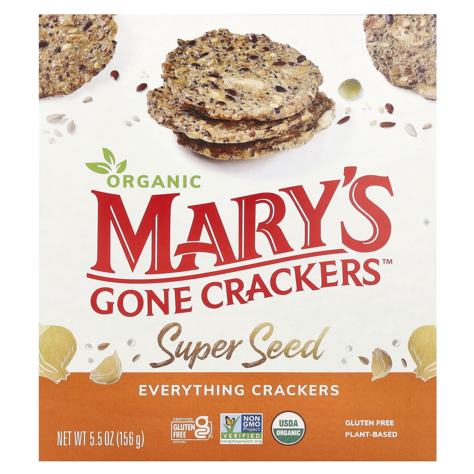 Mary's Gone Crackers, Organic Super Seed Crackers, Everything, 5.5 oz (156 g) - Image 1