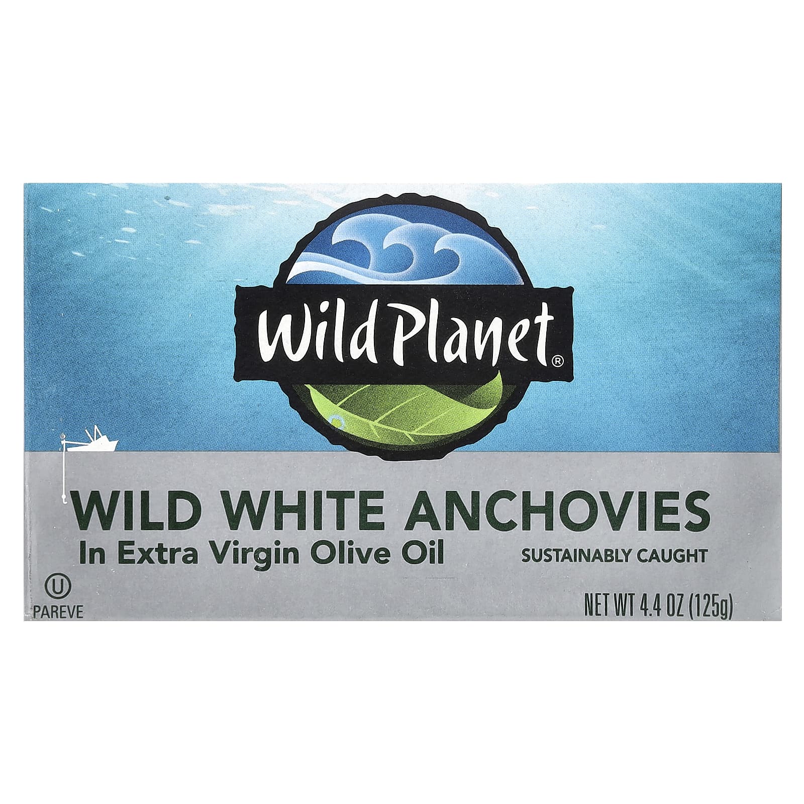 Wild Planet, Wild White Anchovies In Extra Virgin Olive Oil, 4.4 oz (125 g) - Image 1
