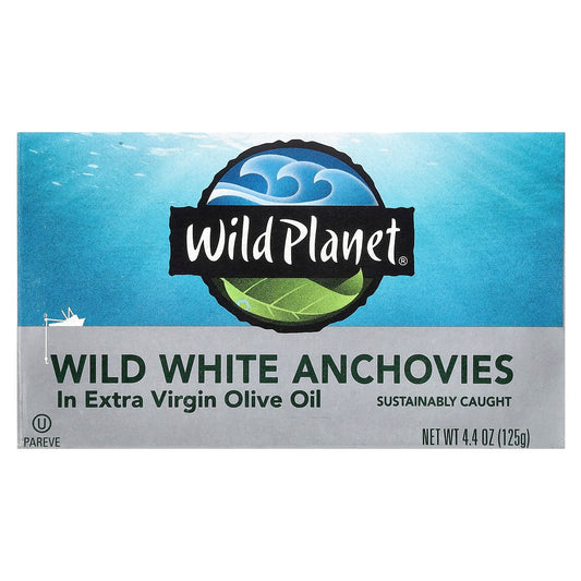 Wild Planet, Wild White Anchovies In Extra Virgin Olive Oil, 4.4 oz (125 g) - Image 1