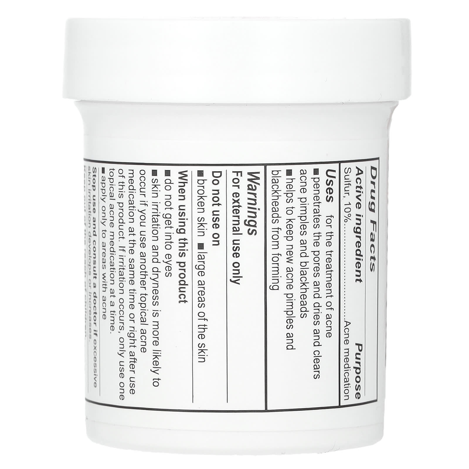 Best Sulfur Acne Treatment Ointment by De La Cruz, 2.6 oz - Image 2