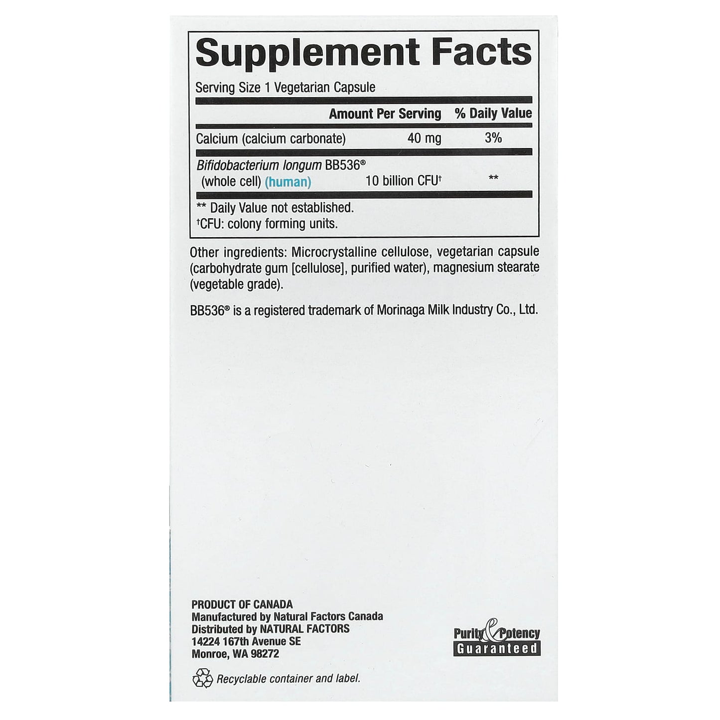 Natural Factors, Travel Biotic, BB536, 10 Billion CFU, 60 Vegetarian Capsules - Image 2