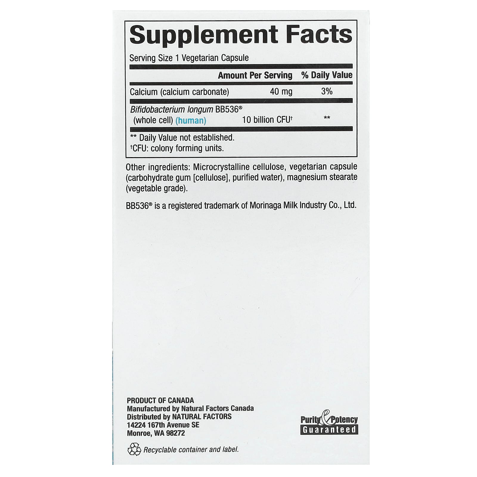 Natural Factors, Travel Biotic, BB536, 10 Billion CFU, 60 Vegetarian Capsules - Image 2