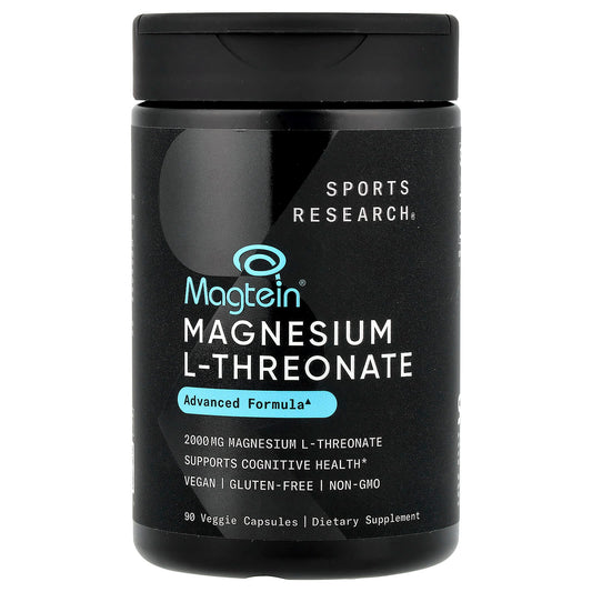 Sports Research, Magtein®, Magnesium L-Threonate, 2,000 mg, 90 Veggie Capsules (666 mg per Capsule) - Image 1