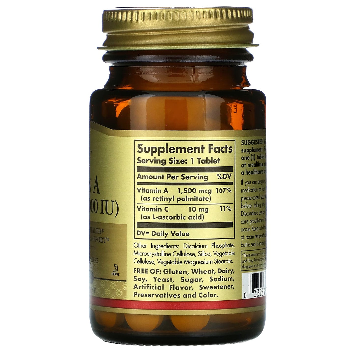 Solgar, Dry Vitamin A, 1,500 mcg (5,000 IU), 100 Tablets - Image 2
