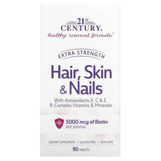 Extra Strength Hair, Skin & Nail Support Supplement - 90 Tablets - Image 1