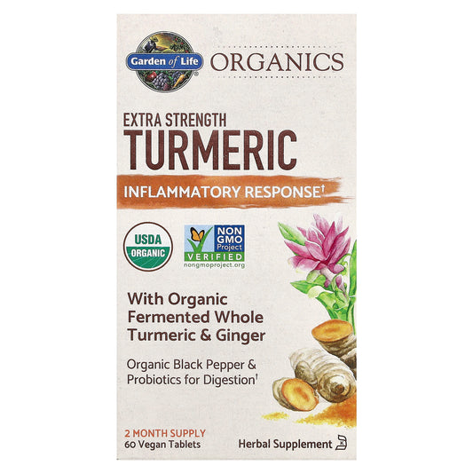 Extra Strength Turmeric for Joint & Digestive Health - 60 Vegan Tablets - Image 1