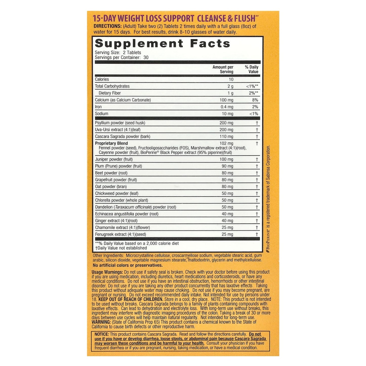 Nature's Secret, 15-Day Weight Loss Support, Cleanse & Flush®, 60 Tablets - Image 2