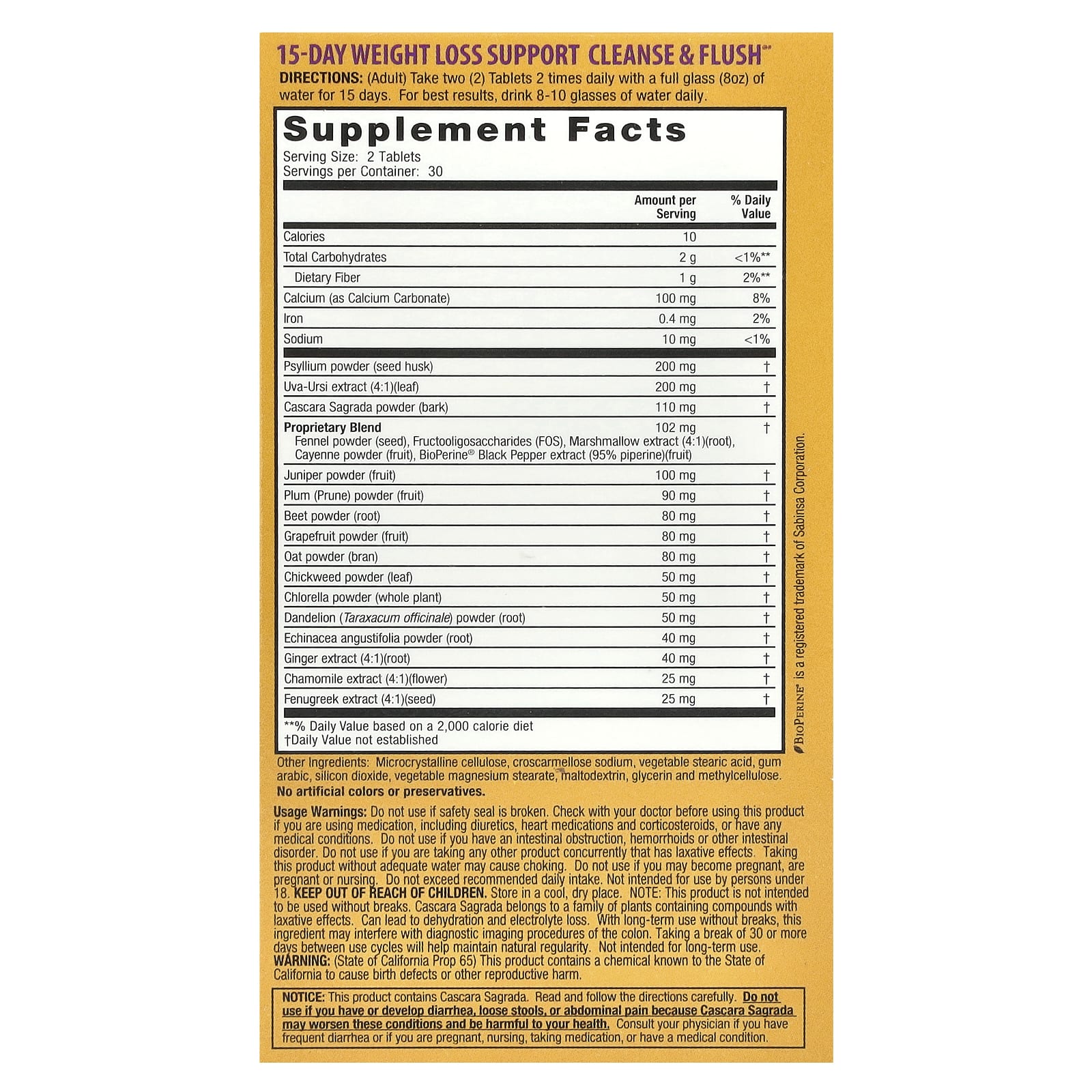 Nature's Secret, 15-Day Weight Loss Support, Cleanse & Flush®, 60 Tablets - Image 2