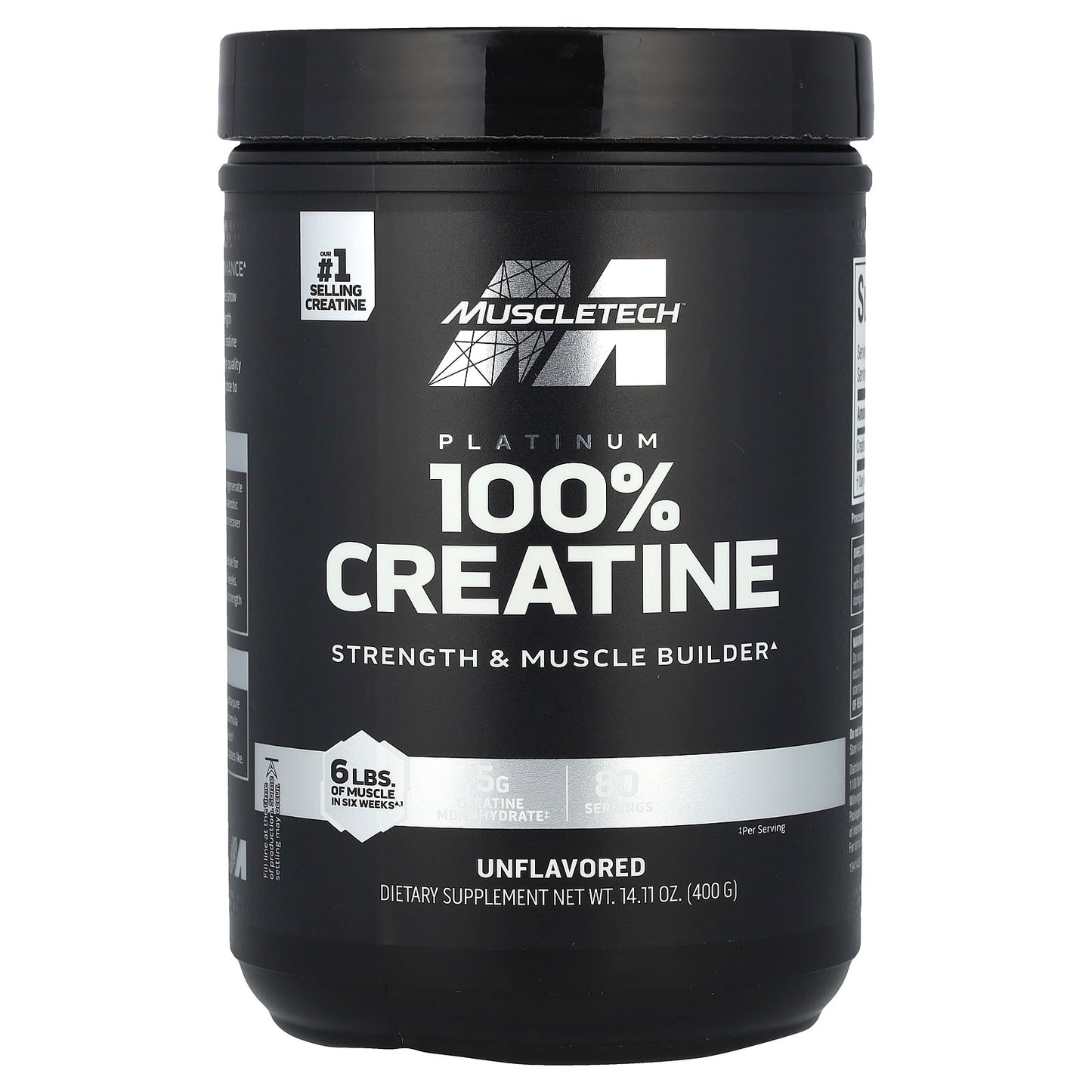 MuscleTech, Platinum 100% Creatine, Unflavored, 14.11 oz (400 g) - Image 1