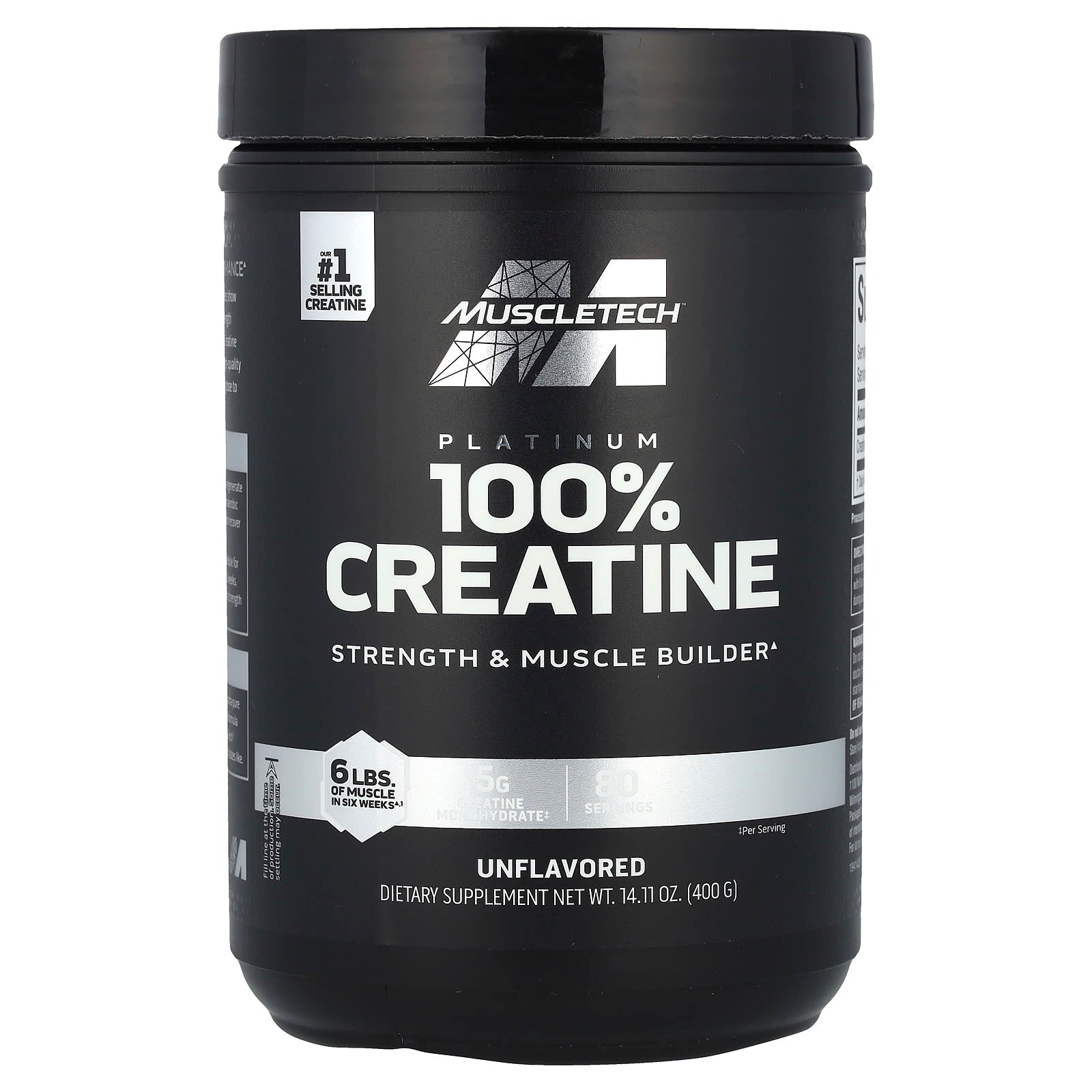 MuscleTech, Platinum 100% Creatine, Unflavored, 14.11 oz (400 g) - Image 1