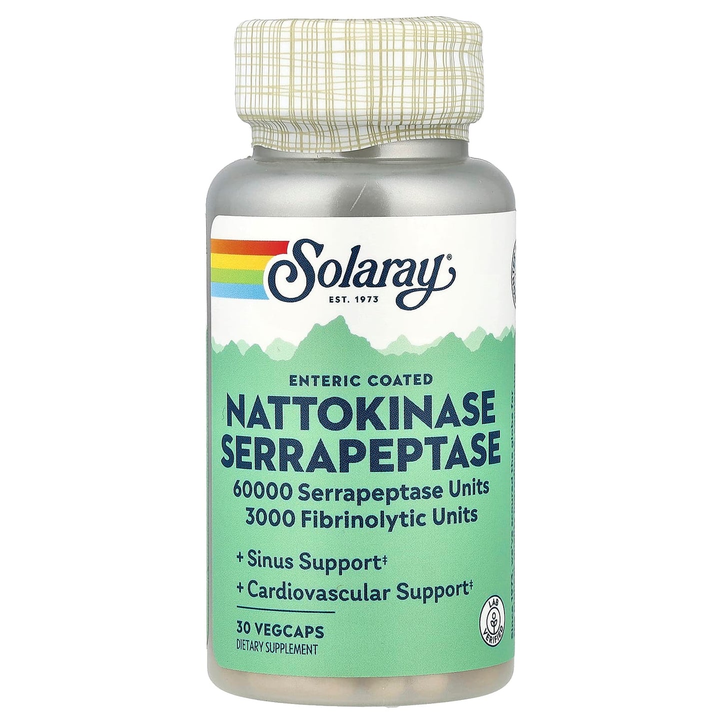 Solaray, Nattokinase Serrapeptase, Enteric Coated, 30 VegCaps - Image 1